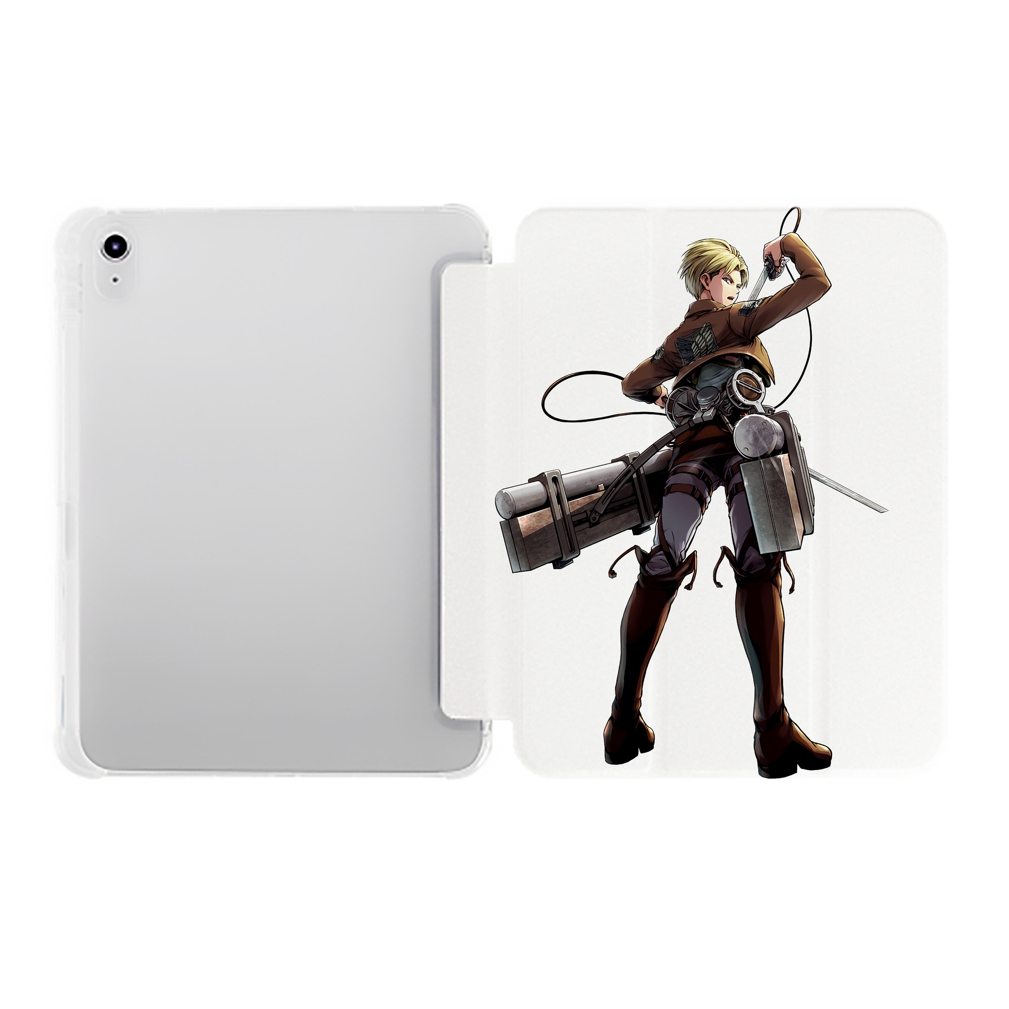 （画像用） 進撃の巨人 Attack on Titan IPad ケース ペン収納付き 三つ折りスタンド PUレザー×シリコン 対応機種9.5/10.5/10.9インチ